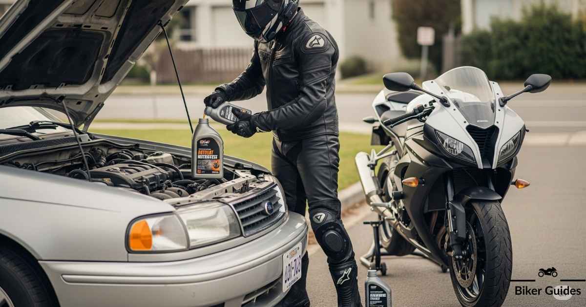 Can you use motorcycle oil in a car