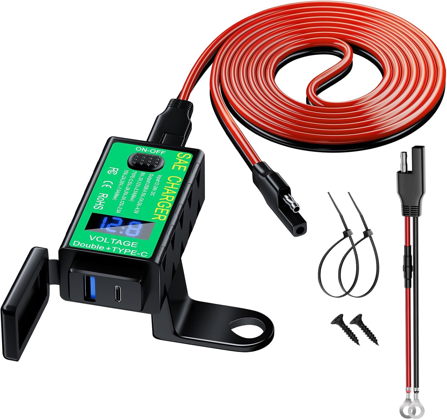 7 Best Lithium Motorcycle Battery Charger 2026: Expert Tested 7 YONHAN Motorcycle Dual Charger: 60W 6.8A USB-C PD & QC 3.0, SAE Adapte