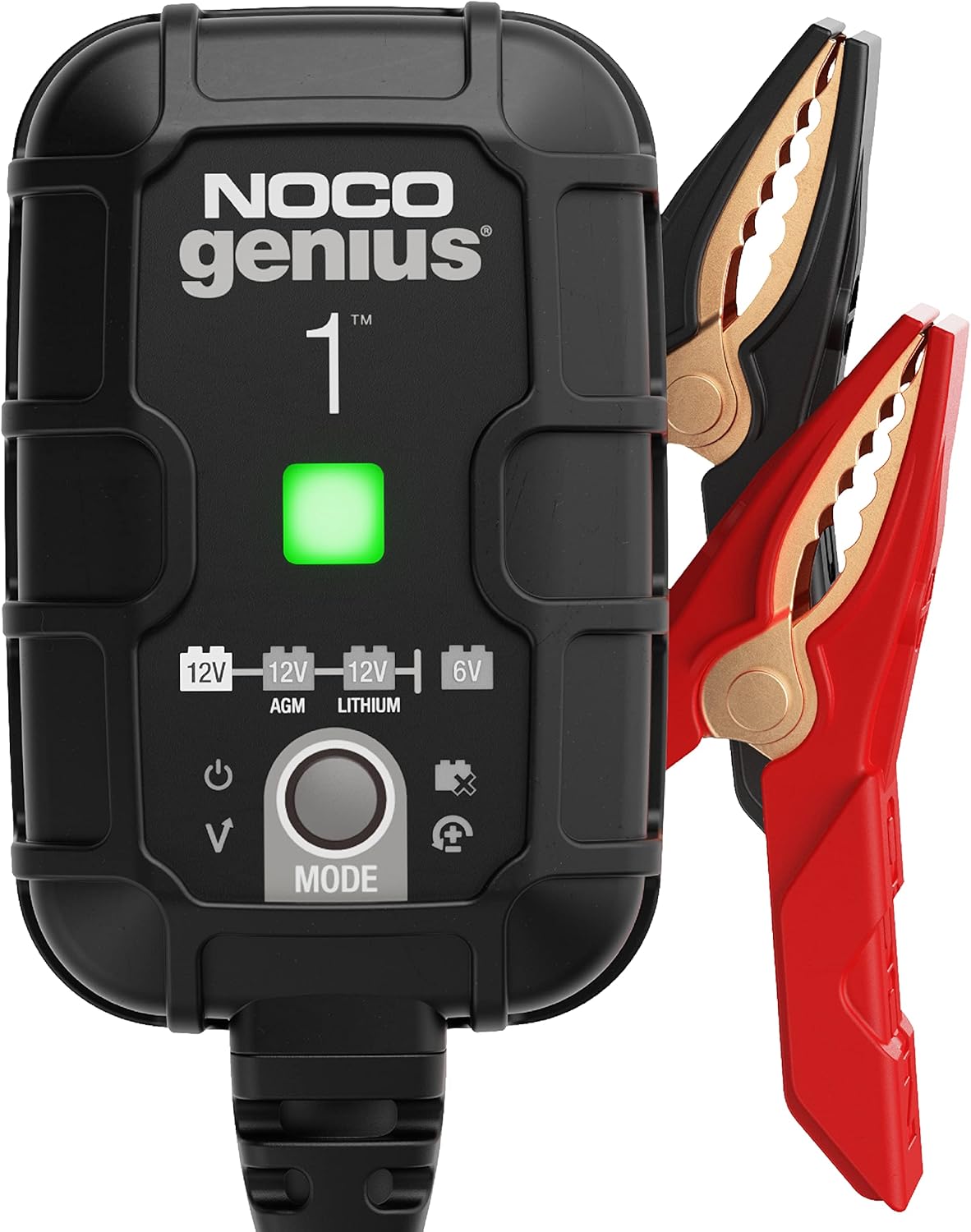 NOCO GENIUS1 1A 6V/12V Smart Battery Charger: Automatic Maintainer, Desulfator for Lead-Acid & Lithium