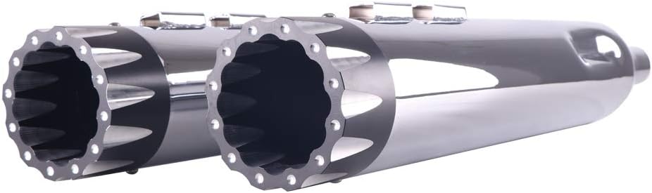 SHARKROAD Chrome 4.5 Inch Slip-On Exhaust Mufflers with 26CB Tips for 