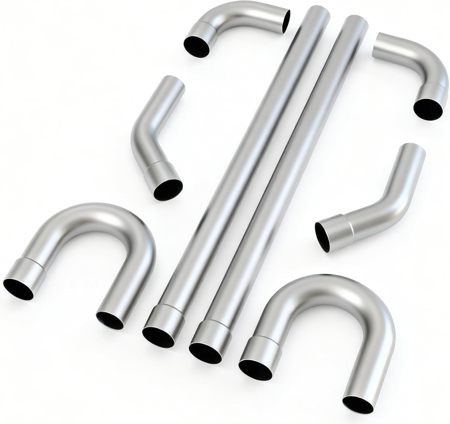 Universal 3 Inch 18-Gauge Mild Steel DIY Custom Exhaust Tubing Kit, 8-