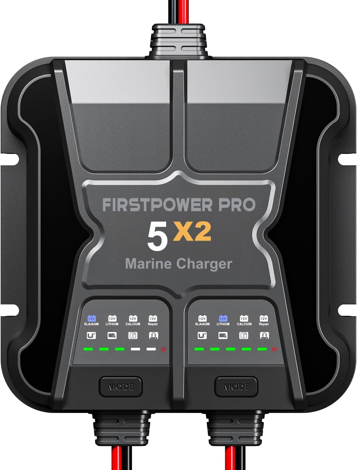 10A 2-Bank Waterproof Onboard Battery Charger with Desulfator for SLA,