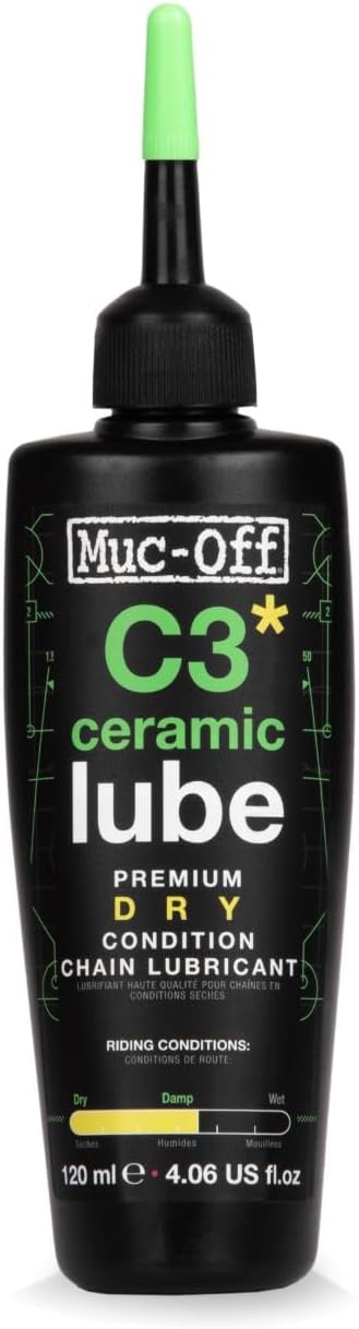 Muc-Off C3 Ceramic Dry Bike Chain Lube, 120ml - Premium with UV Tracer